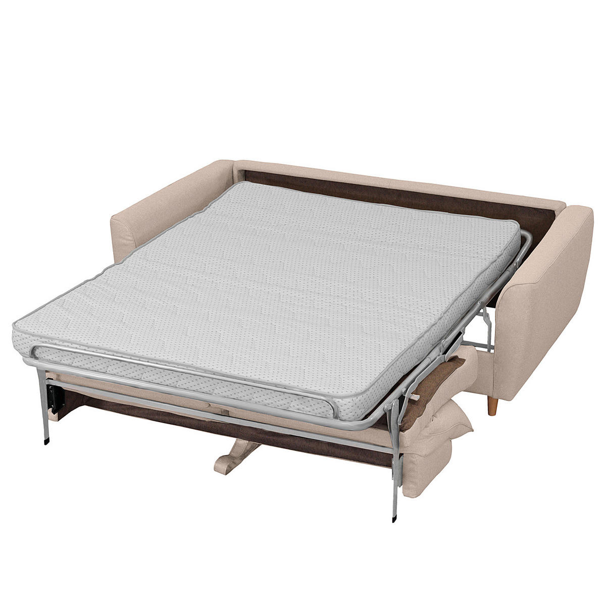 SCHLAFSOFA mit Matratze - Webstoff - Buchefarben/Mauve, Buchenholz/Textil (195/90/102cm) - home24