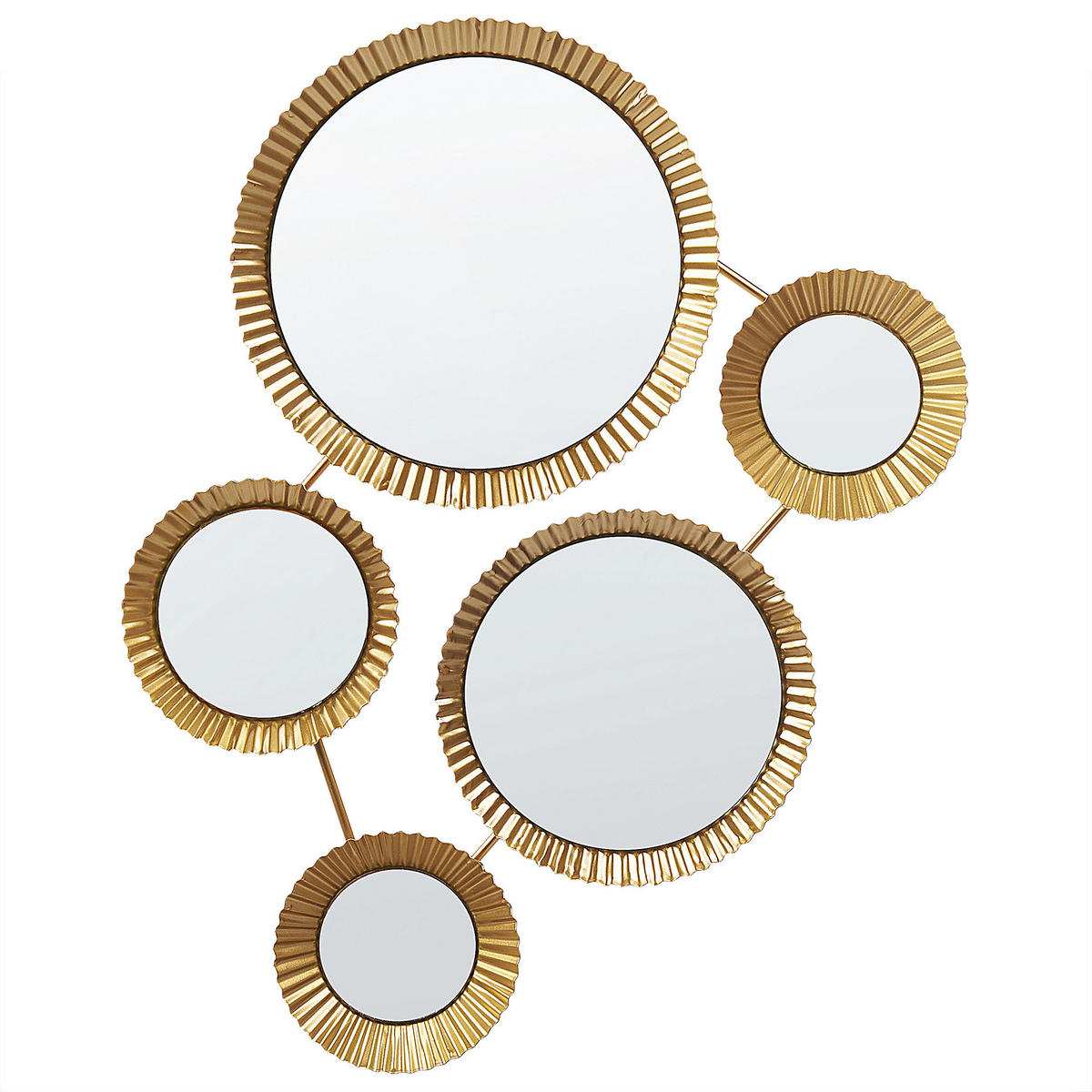 WANDSPIEGEL 55/36 cm 5-teilig Wattrelos - Goldfarben, Metall (36/55/5cm) - Beliani