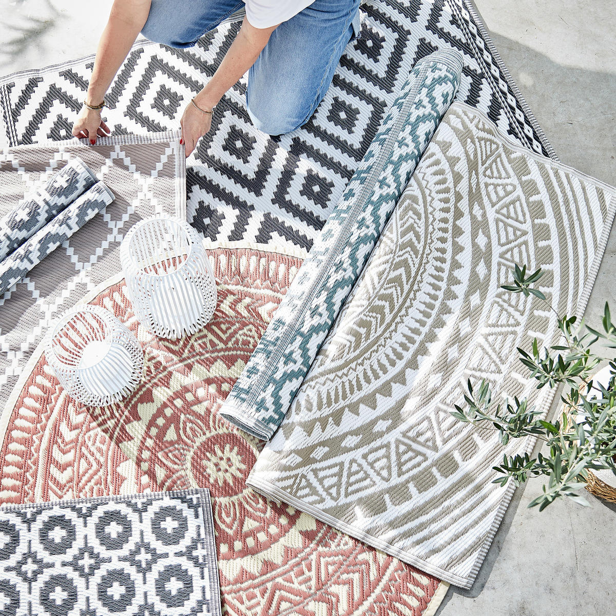 IN-/OUTDOORTEPPICH Colour Clash - Beige, Kunststoff (180/118cm) - Butlers