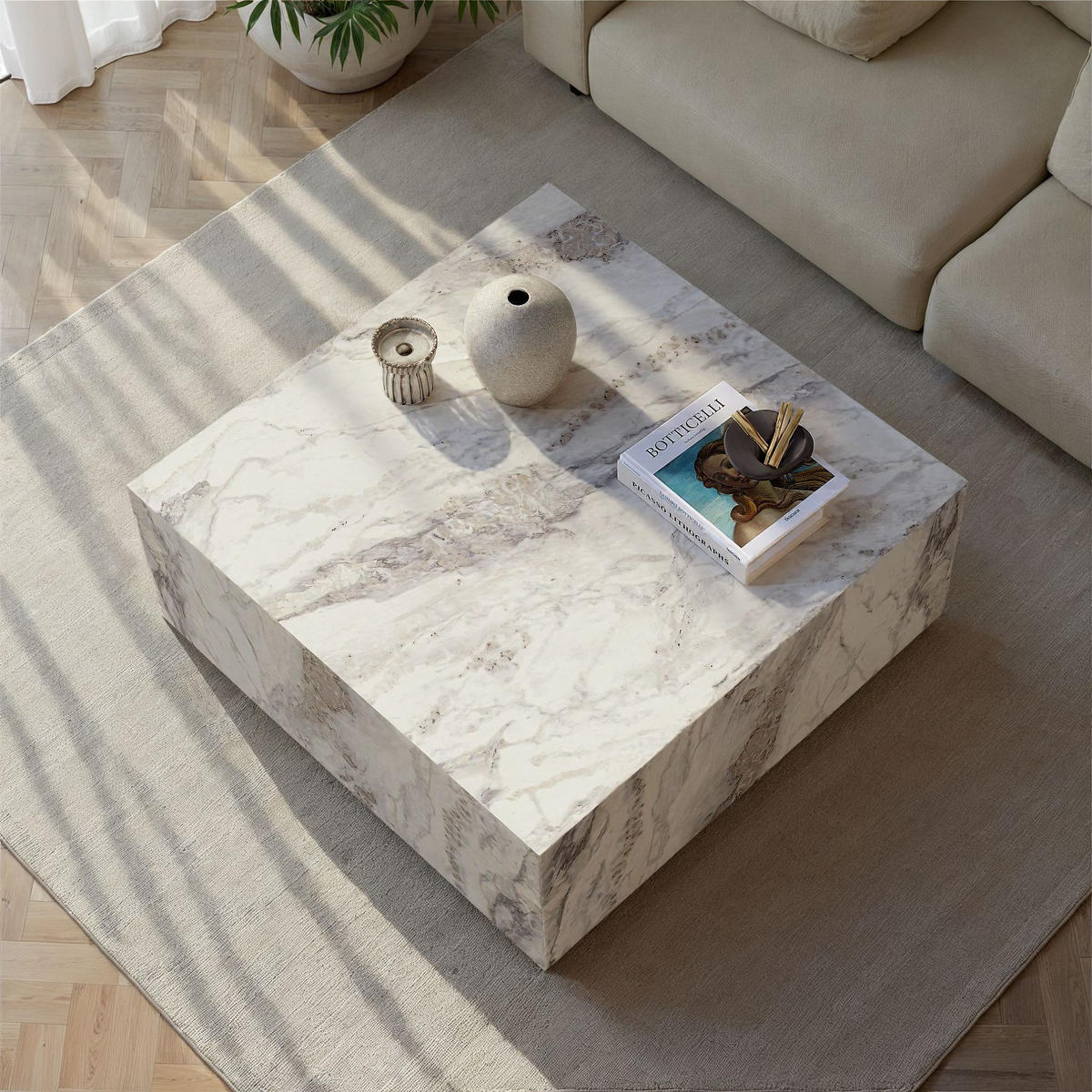 COUCHTISCH prizma Grau - Grau, Holz (90/90/35cm) - Habitat Garten