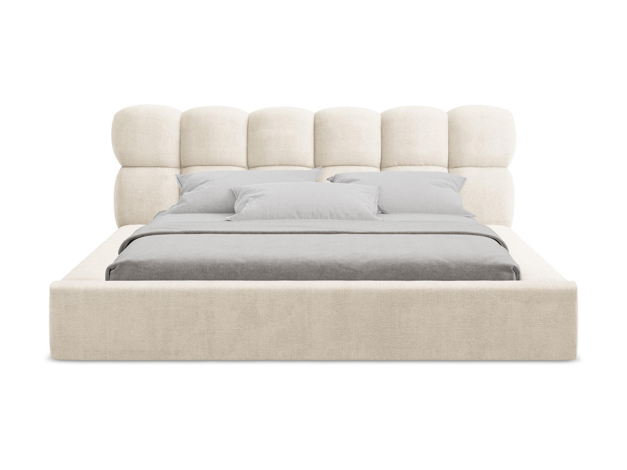 POLSTERBETT mit Bettkasten und Lattenrost 200x240 Beige - Beige/Creme, Kunststoff/Textil (160/200cm) - Makamii