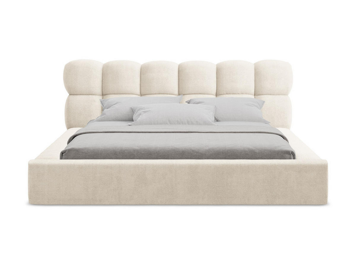 POLSTERBETT mit Bettkasten und Lattenrost 180x240 Beige - Beige/Creme, Kunststoff/Textil (140/200cm) - Makamii