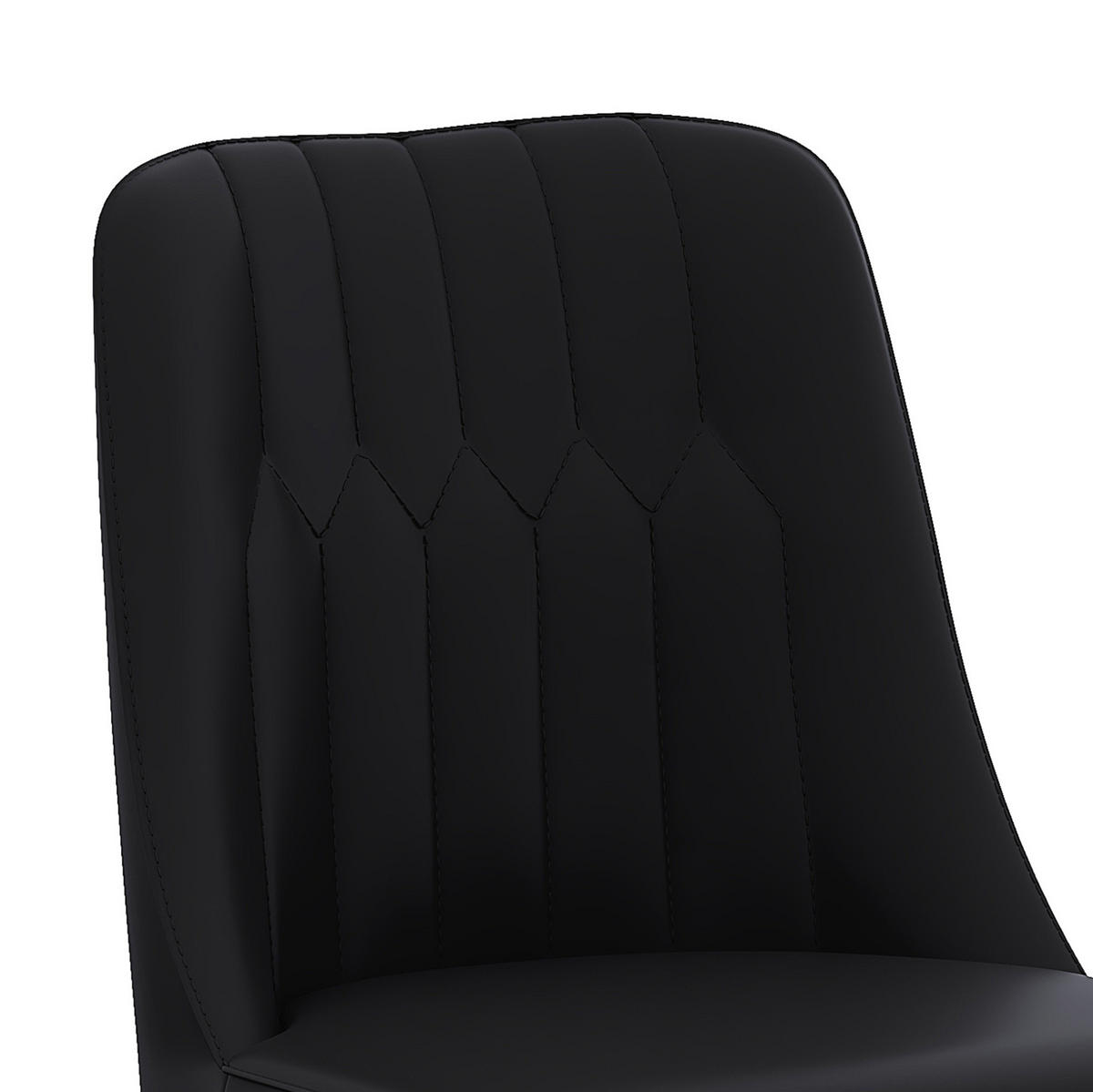 BARHOCKER 2er-Set 100 cm PU-Leder Schwarz mit Metallgestell Goldfarben - Goldfarben, Metall (45/100/42cm) - Meubliv