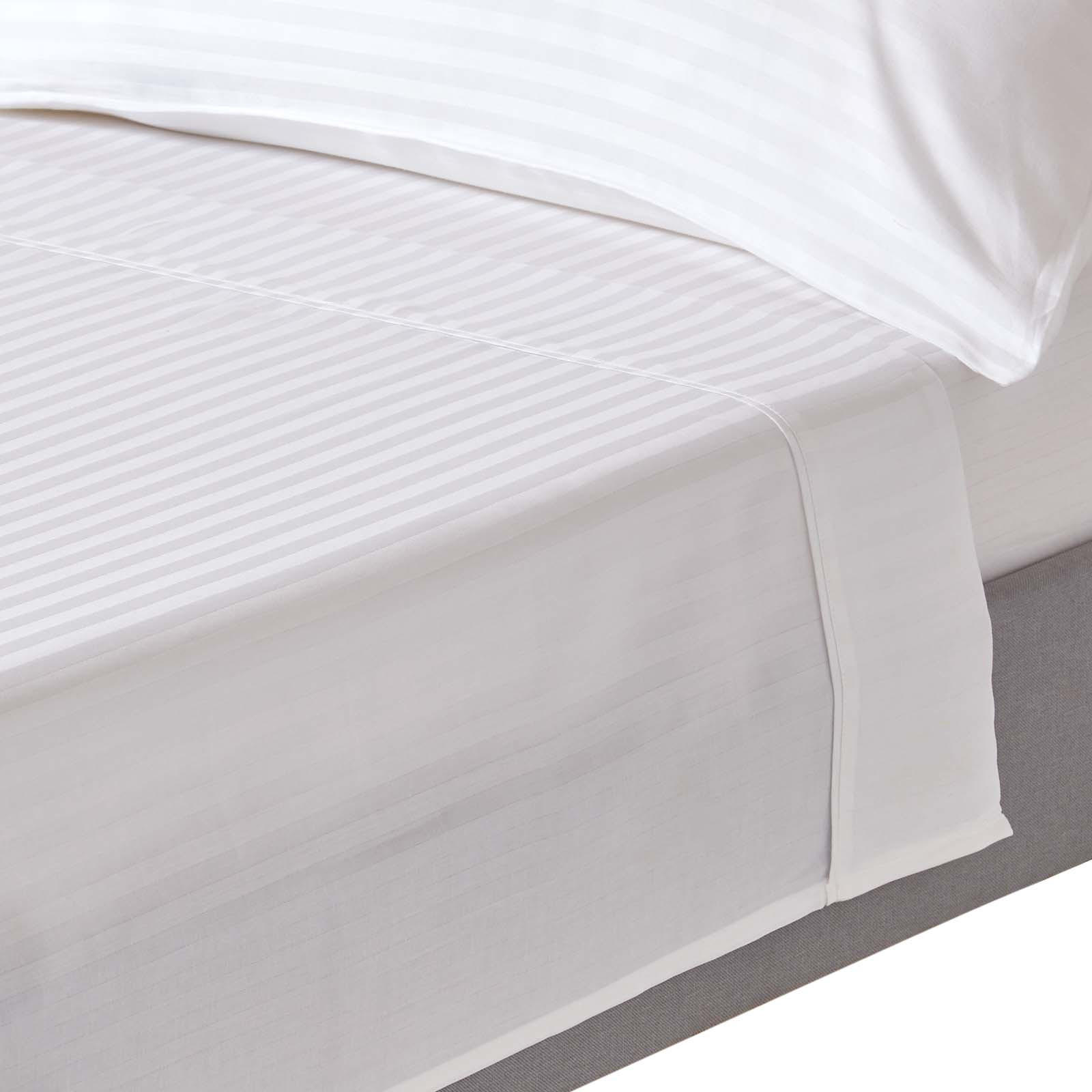 DAMAST-BETTLAKEN ohne Gummizug, 100% Ägyptische Baumwolle - Weiß, Textil (240/275cm) - Homescapes