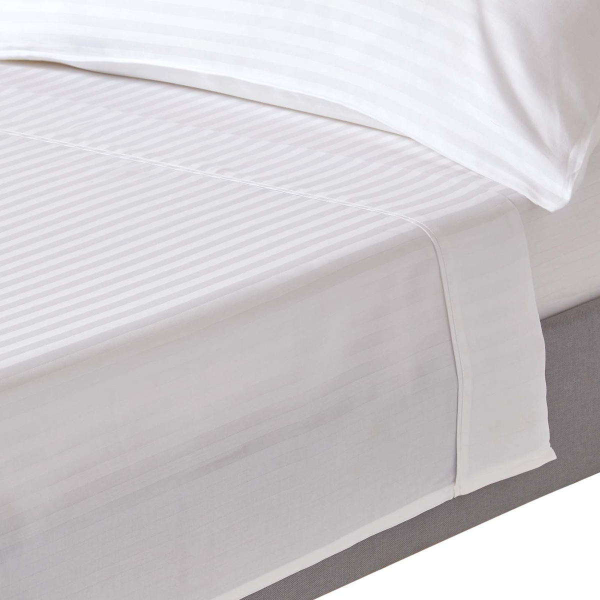 DAMAST-BETTLAKEN ohne Gummizug, 100% Ägyptische Baumwolle - Weiß, Textil (240/275cm) - Homescapes