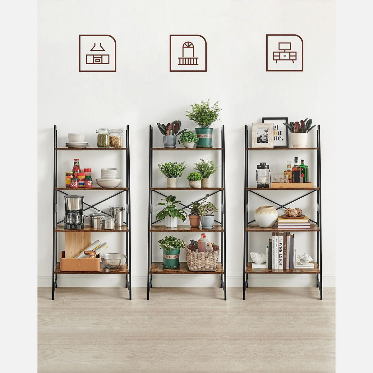 BÜCHERREGAL KAMPALA - Braun, Naturmaterialien (34/137/63cm) - Hansiro