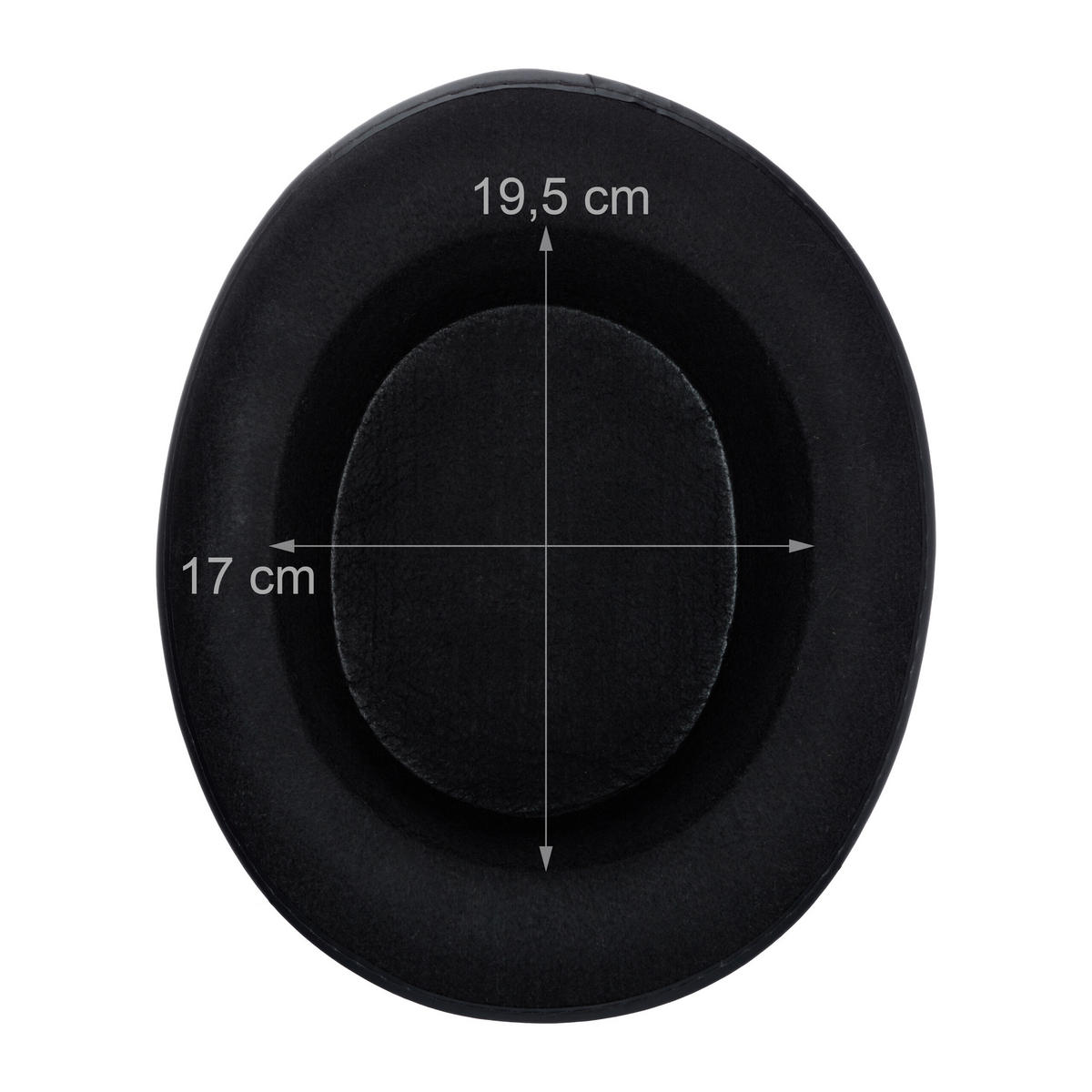 10XVRCHNÝ klobúk - čierna, textil (26/13/31cm) - Relaxdays