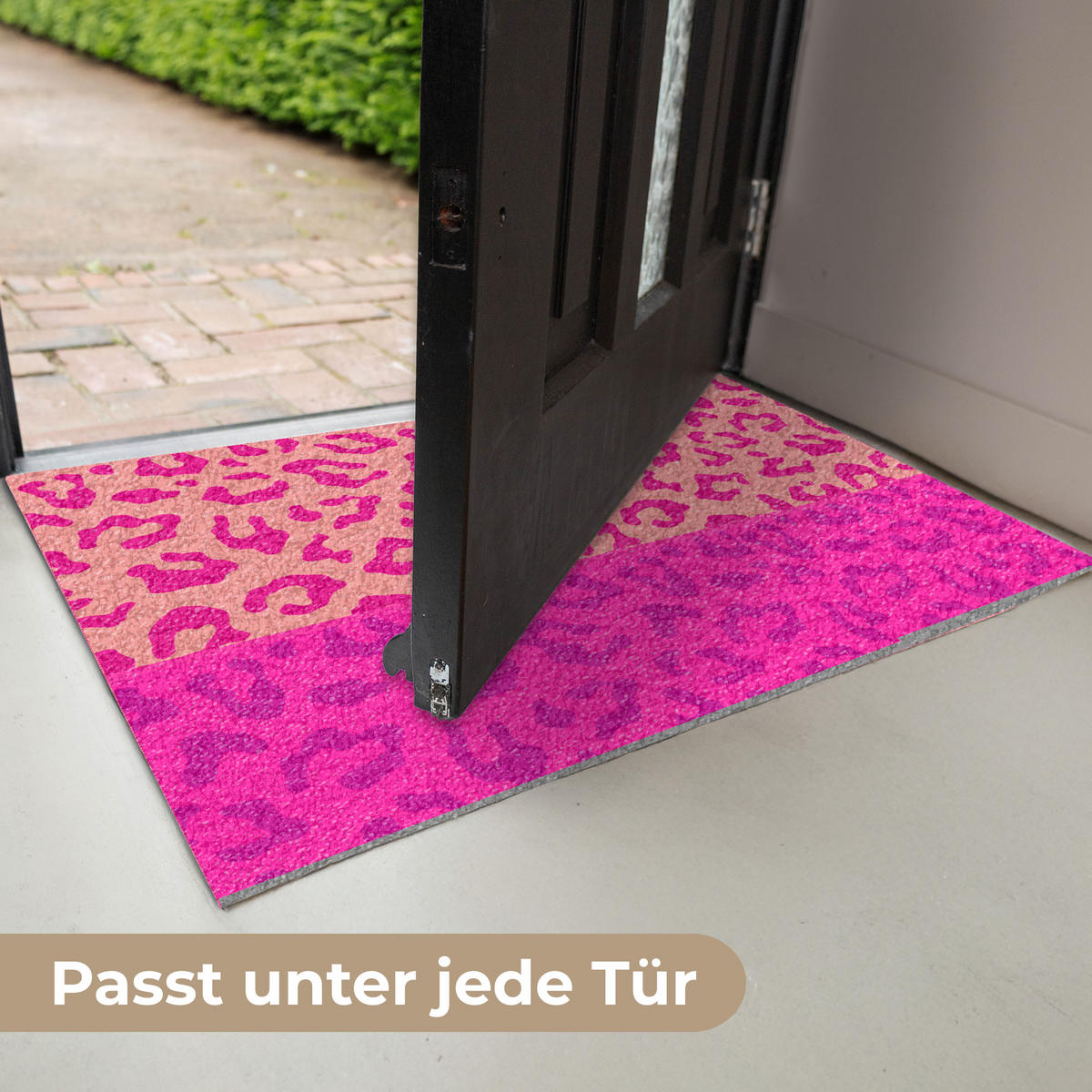 FUSSMATTE Pantherdruck - Rosa - Tierdruck - Minimalistisch Sauberlaufmatte 60x40 cm - Pink, Kunststoff (60/0.4cm) - MuchoWow