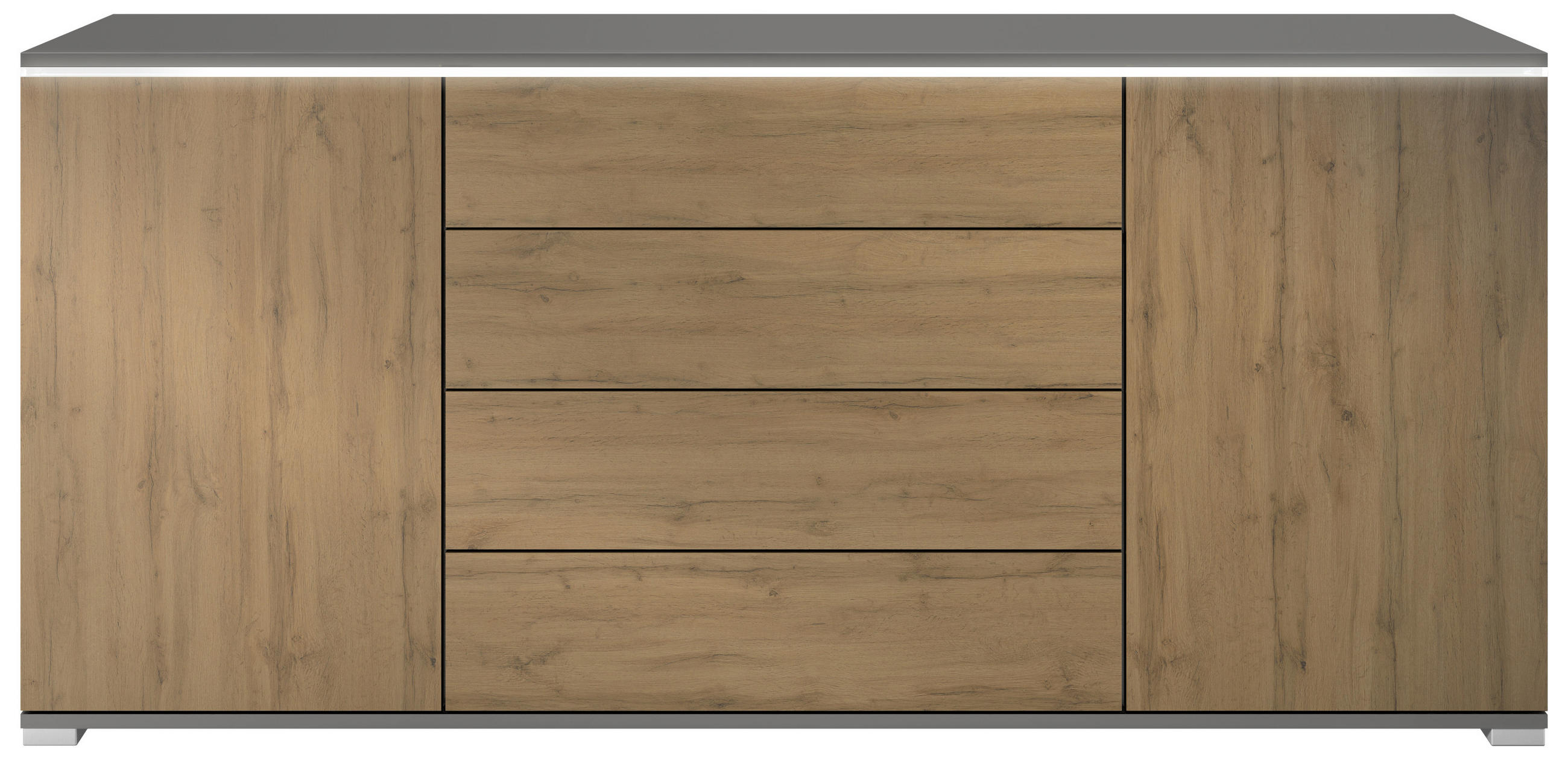 SIDEBOARD Faro Eiche Evoke - Eiche San Remo, Holzwerkstoff (166.5/75.5/35cm) - Vladon