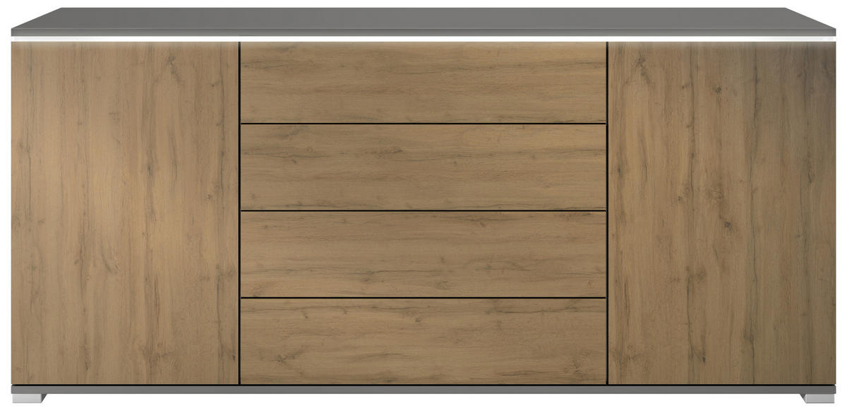 SIDEBOARD Faro Eiche Evoke - Eiche San Remo, Holzwerkstoff (166.5/75.5/35cm) - Vladon