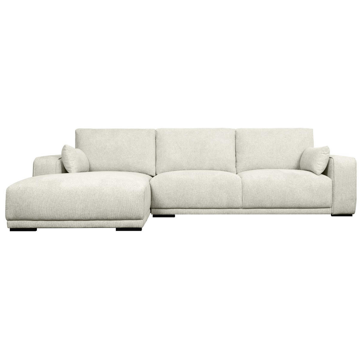 ECKSOFA Webstoff Beige - Beige/Schwarz, Holz/Textil (105/305cm) - Furnhouse