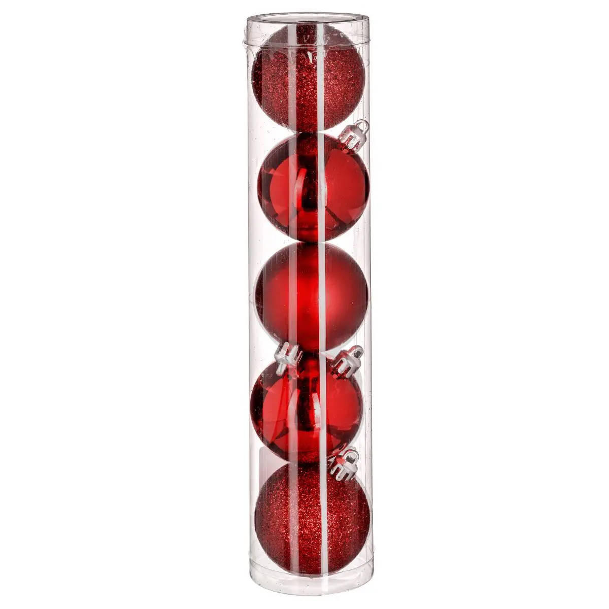WEIHNACHTSKUGELN 5er-Set Ø 5 cm - Rot, Kunststoff (5/6.2/5cm) - Atmosphera Createur d´interieur