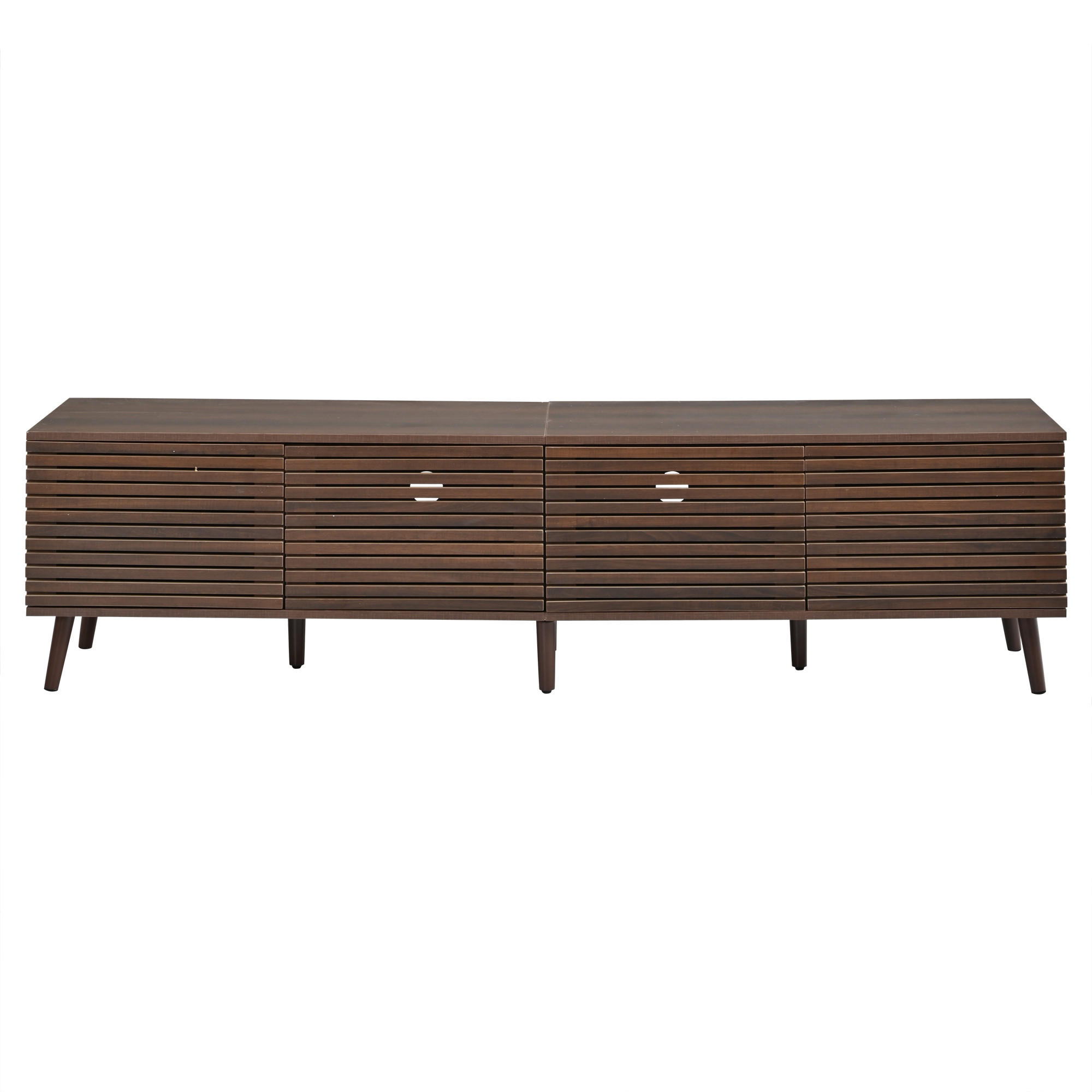 TV-SCHRANK 180/40/46 cm Walnussholzfarbe mit 4 Türen und Kabeldurchführung - Nussbaumfarben, Holzwerkstoff (180/46/40cm) - Oxeza