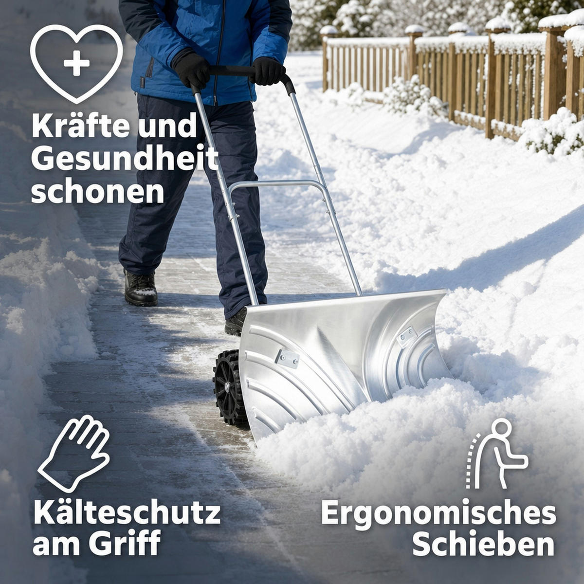 ROLL Schneeschieber - Ahornfarben, Kunststoff (50/32/80cm) - Westfalia