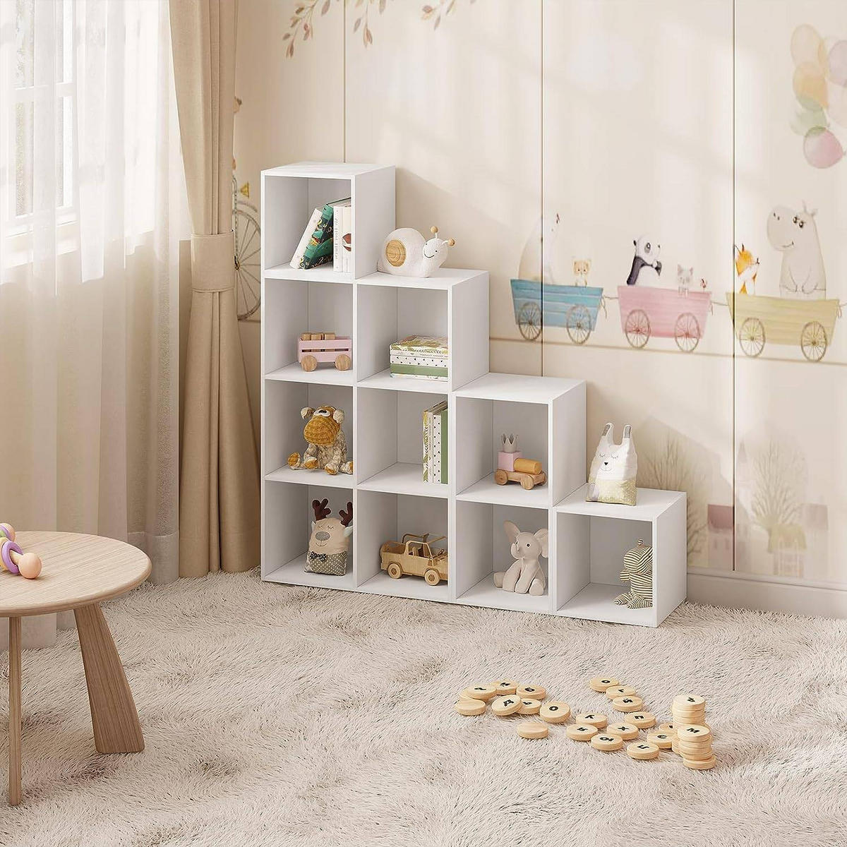 REGALE Bücherregal mit 10 Fächern, 120 x 120 x 30 cm,Weiß - Weiß, Holzwerkstoff (120/120/30cm) - Woltu