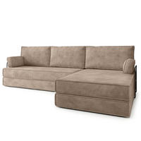 ECKSOFA ANKO modulares Boneless Sofa mit Schlaffunktion Beige Kordstoff - Beige, Textil (270/160cm) - MASSENO