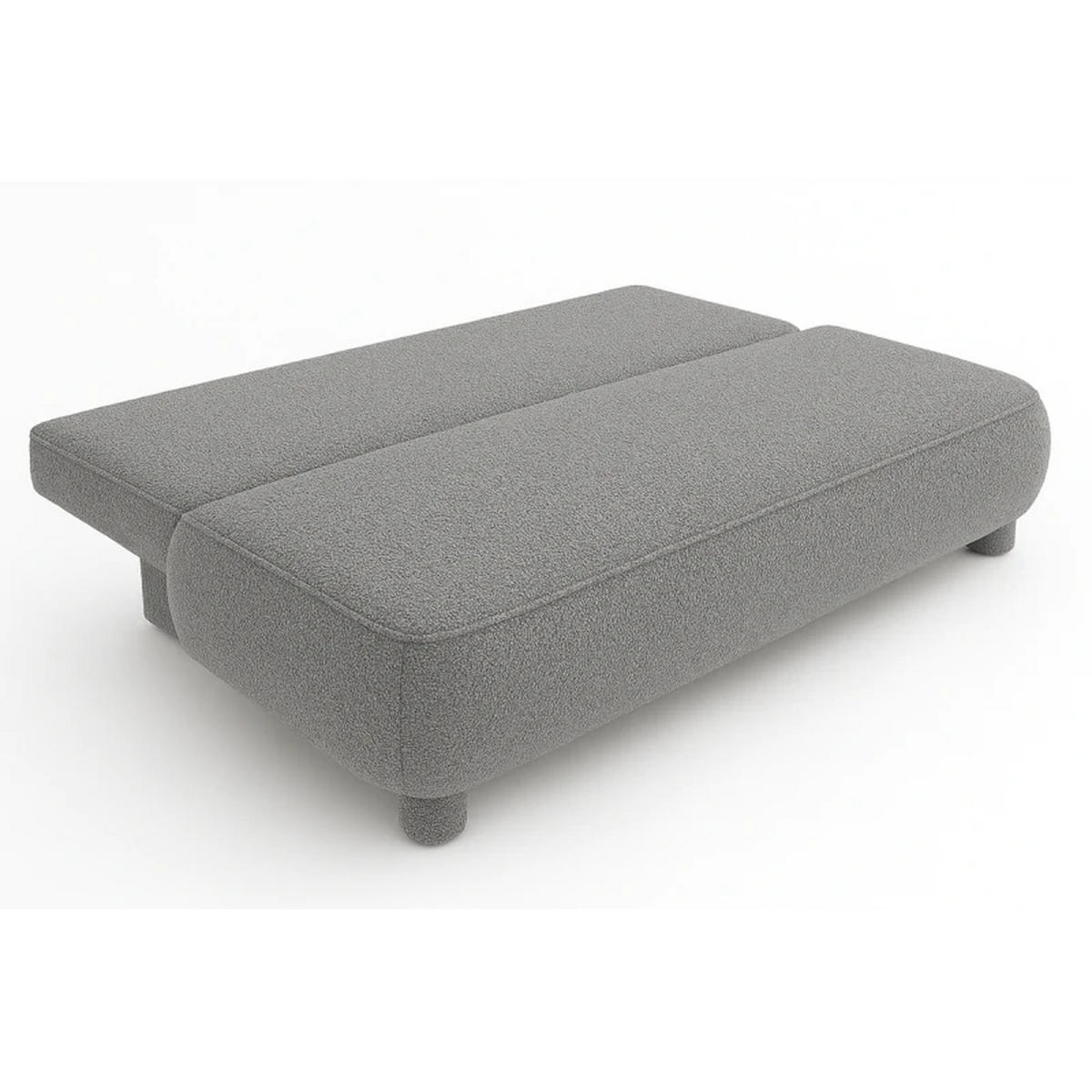 SCHLAFSOFA MAJA, Sofa mit Schlaffunktion und Bettkasten, Farbe: Hellgrau, Bouclé-Stoff - Hellgrau, Textil (209/96/96cm) - Sepro Meble