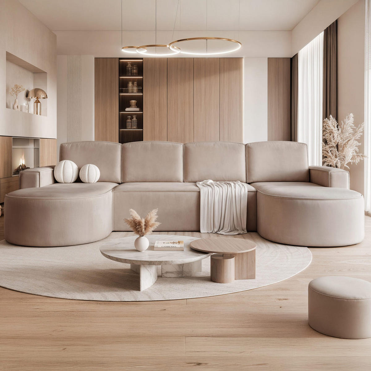 WOHNLANDSCHAFT SOFIA mit Schlaffunktion und Bettkasten Braun - Braun, Holzwerkstoff/Kunststoff (316/88/157cm) - Idohome