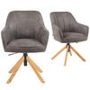 BÜROSTUHL Mika-Jaro - Honigeiche/Taupe, Eichenholz/Holz (60/88/65cm) - DUBI Möbel
