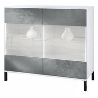 KOMMODE Bari Beton Dunkel Optik - Dunkelgrau, Holzwerkstoff (92.5/83.5/35cm) - Vladon
