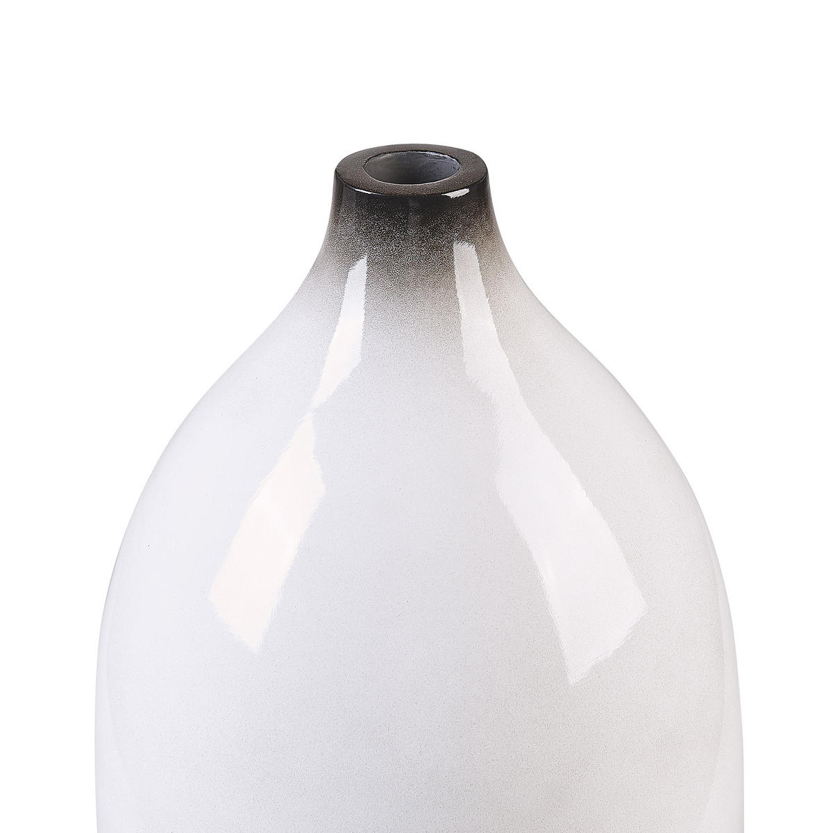 DEKOVASE Terrakotta weiß Baeza - Weiß, Stein (46cm) - Beliani