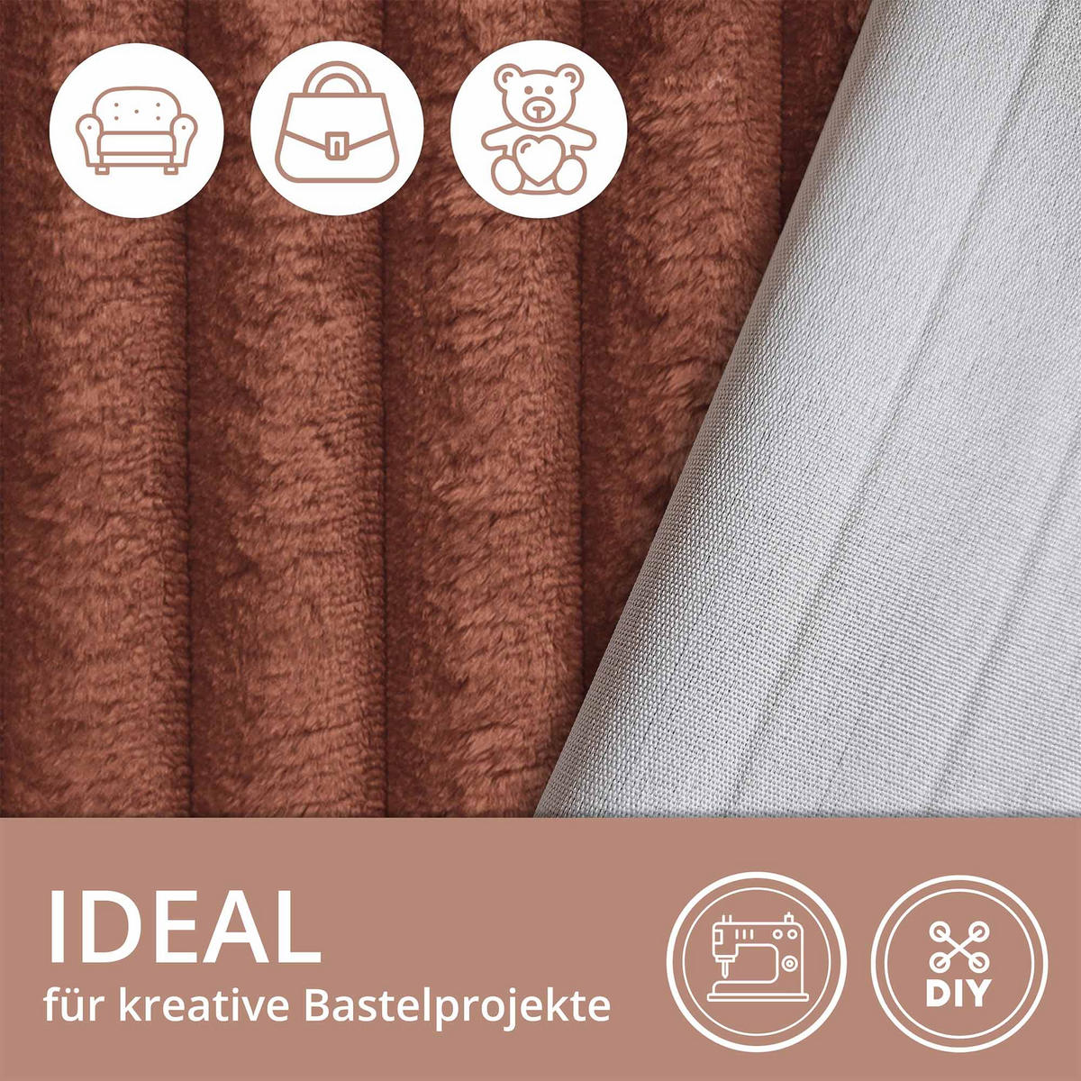 CORDSTOFF Tilia Ziegelrot – Breitcord 2,5 cm, 420 g/m², 140 cm breit, extraweich & robust, OEKO-TEX zertifiziert - Rostfarben, Textil (140/100cm) - Dreamroots