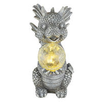 LED AUSSENLEUCHTE Drache Grau - Grau, Glas (19/13.5/27.5cm) - Globo Lighting