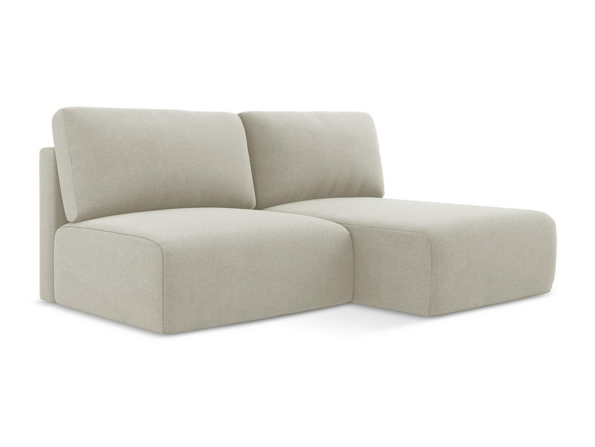 ECKSOFA mit Schlaffunktion rechts Strukturstoff Stoff Beige - Beige/Creme, Kunststoff/Textil (210/149cm) - Makamii