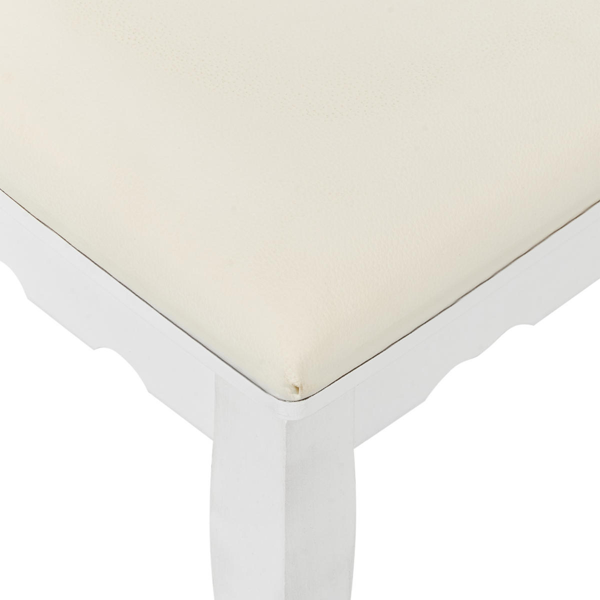 SCHMINKTISCH mit Spiegel und Hocker Weiß Rayon - Weiß, Holzwerkstoff (80/139/40cm) - Beliani