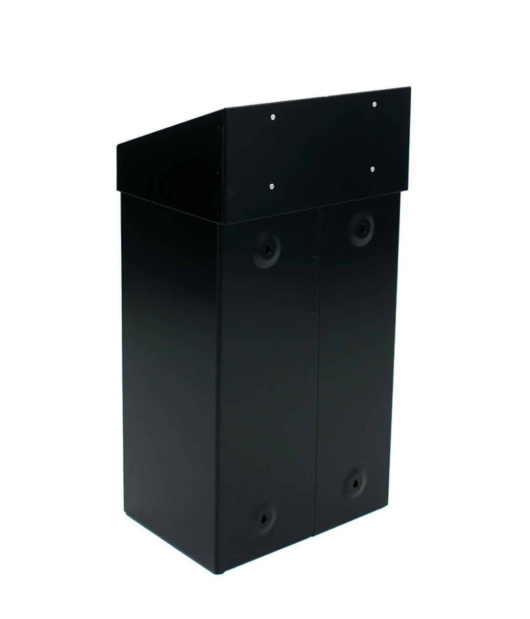 MÜLLEIMER Robuster Mit Pushdeckel 50 Liter 68 x 38 x 25 cm Aluminium Schwarz - Schwarz, Metall (38/68/25cm) - PROREGAL