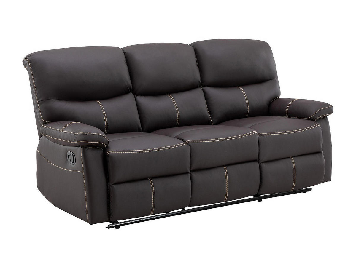 RELAXSOFA - 3 Personen - kunstleder - braun Canby - Braun, Leder (183/95/90cm) - Vente-Unique