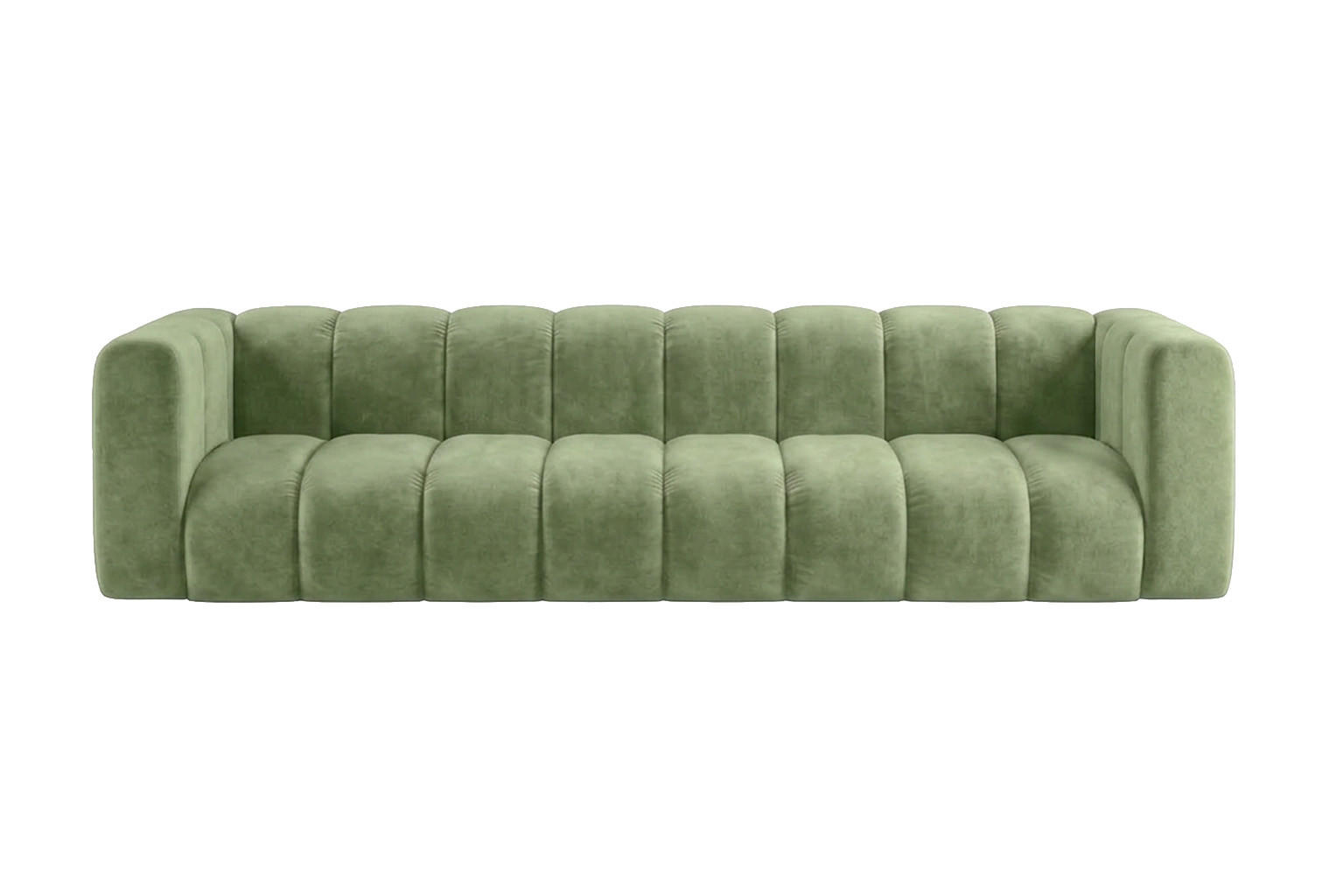 SOFA 4-Sitzer Modulares, Velvet-Stoff Riviera, Olive, GRAND - Olivgrün, Holz (290/70/89cm) - Kaiser Möbel