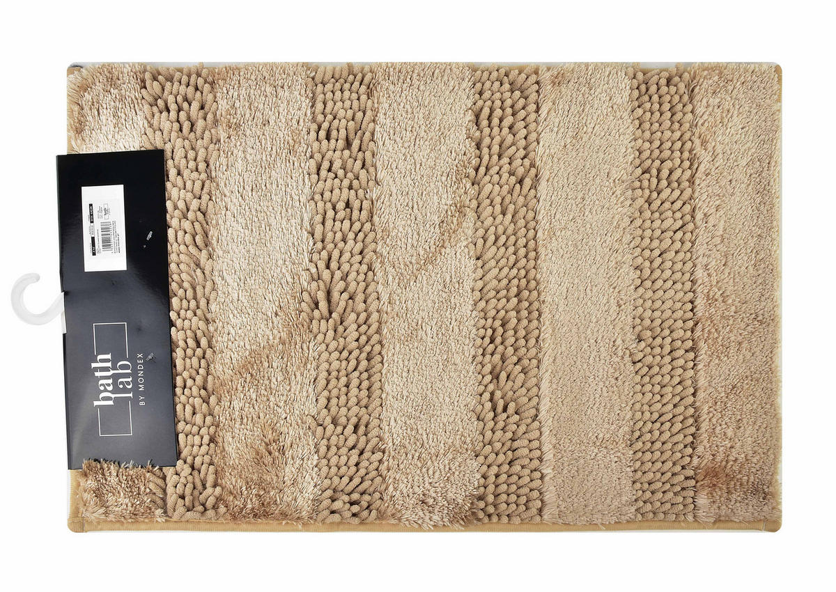 BADEMATTE Zac Beige 60/40/2 cm Textilien - Beige, Textil (40/60cm) - Mondex