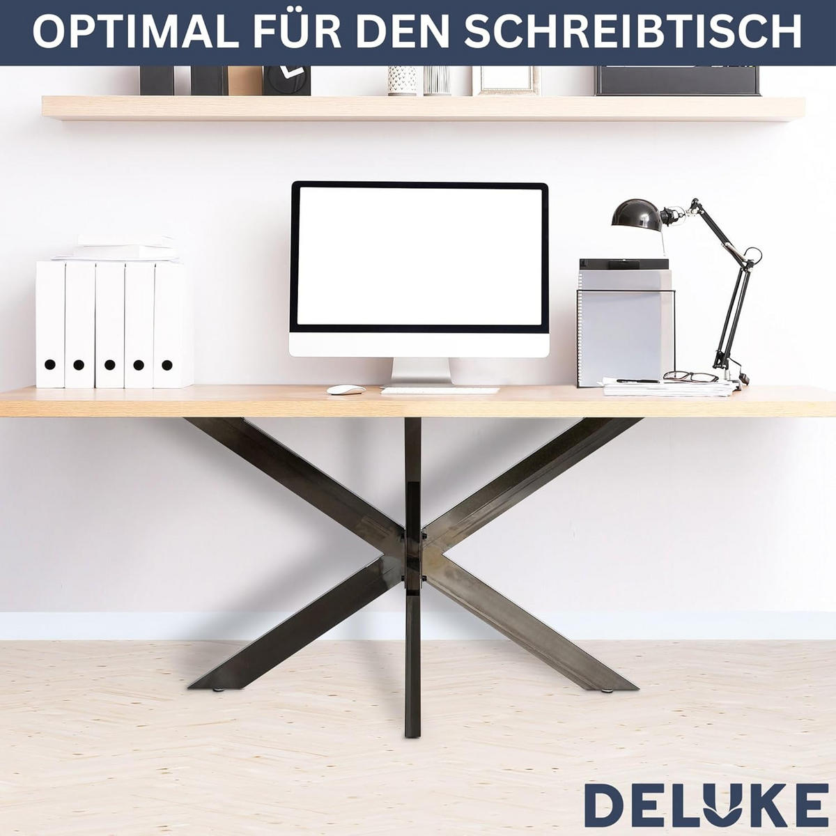 TISCHGESTELL Metall KRYT Schwarz glänzend 71x120x68 cm - Schwarz, Metall (120/71/68cm) - DELUKE