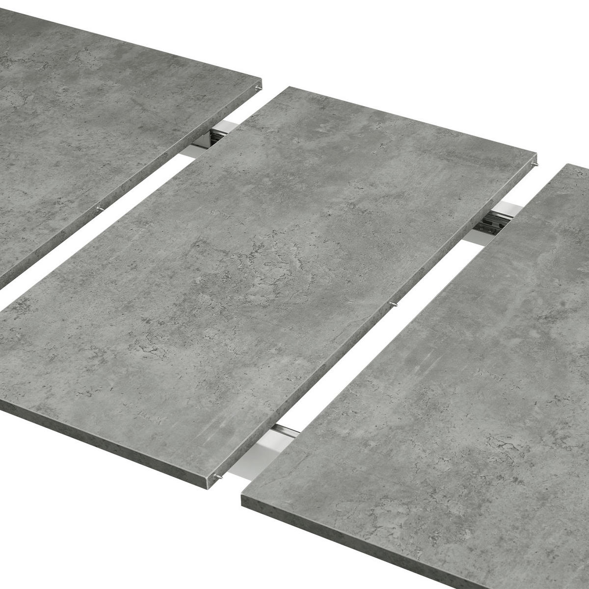 ESSTISCH OSKAR 120-160/80/76 cm Beton - Anthrazit, Holz (80/120/76cm) - B&D Home