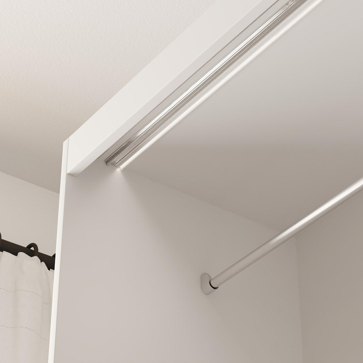 SCHIEBETÜRENSCHRANK SILENTE 160 cm mit Einlegeböden und Kleiderstange - Weiß, Holzwerkstoff (160/205/60cm) - Idohome