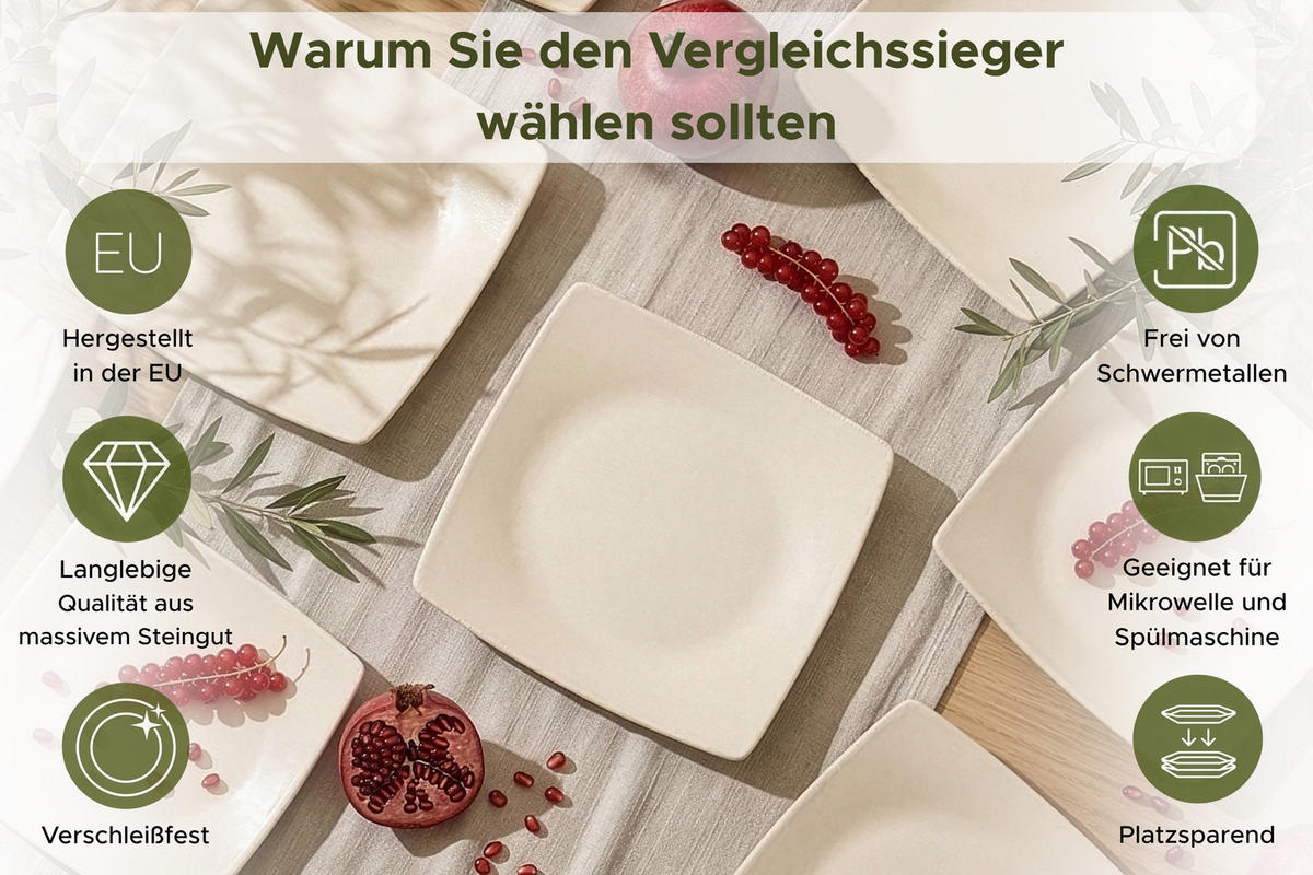 TAFELSERVICE EPIRI 6 Personen 18-tlg - Beige, Keramik (25/2/25cm) - KONSIMO®