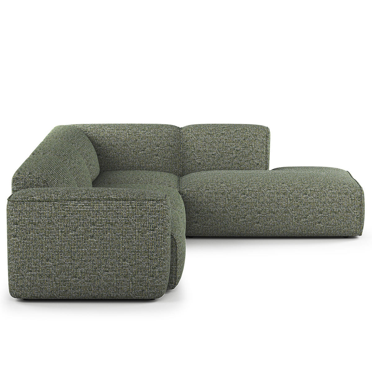 3-SITZER ECKSOFA mit Recamiere - Schwarz/Grün, Kunststoff/Textil (295/231cm) - home24