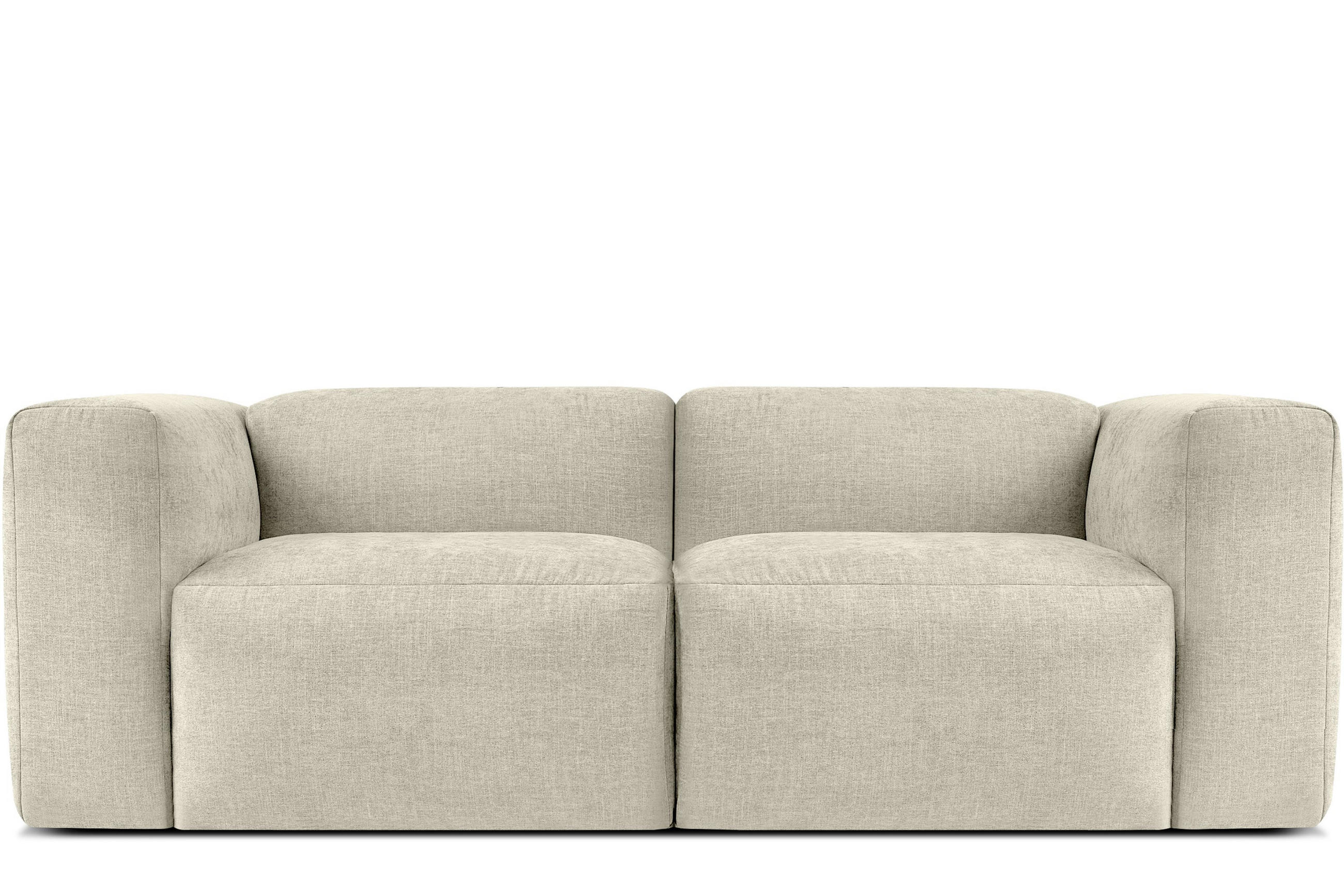 2-SITZER-MODULSOFA BUFFO mit extrem weicher und bequemer Sitzfläche, Gewebestoff, ecru - Ecru, Textil (210/73/96cm) - KONSIMO®