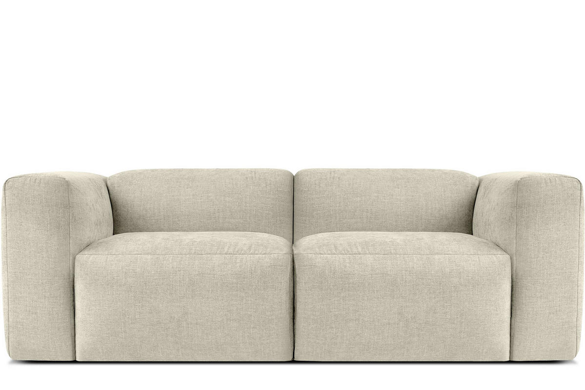 2-SITZER-MODULSOFA BUFFO mit extrem weicher und bequemer Sitzfläche, Gewebestoff, ecru - Ecru, Textil (210/73/96cm) - KONSIMO®