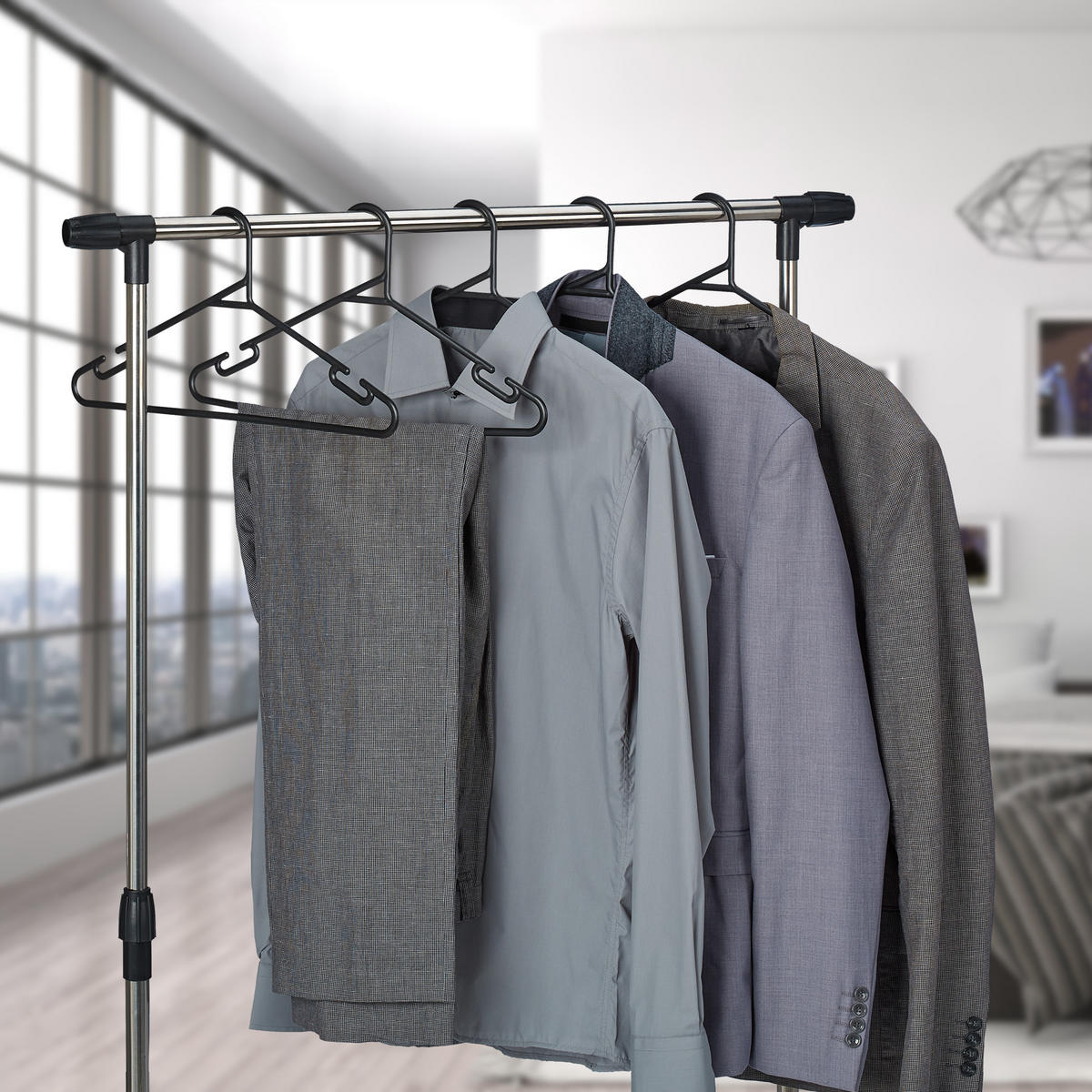 24XVEŠIAKY na šaty - čierna, plast (0.5cm) - Relaxdays