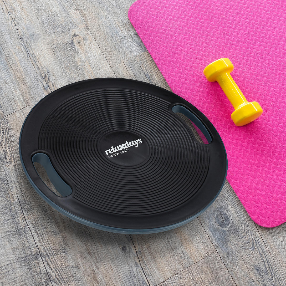 BALANCE Board - Schwarz, Kunststoff (40/40cm) - Relaxdays