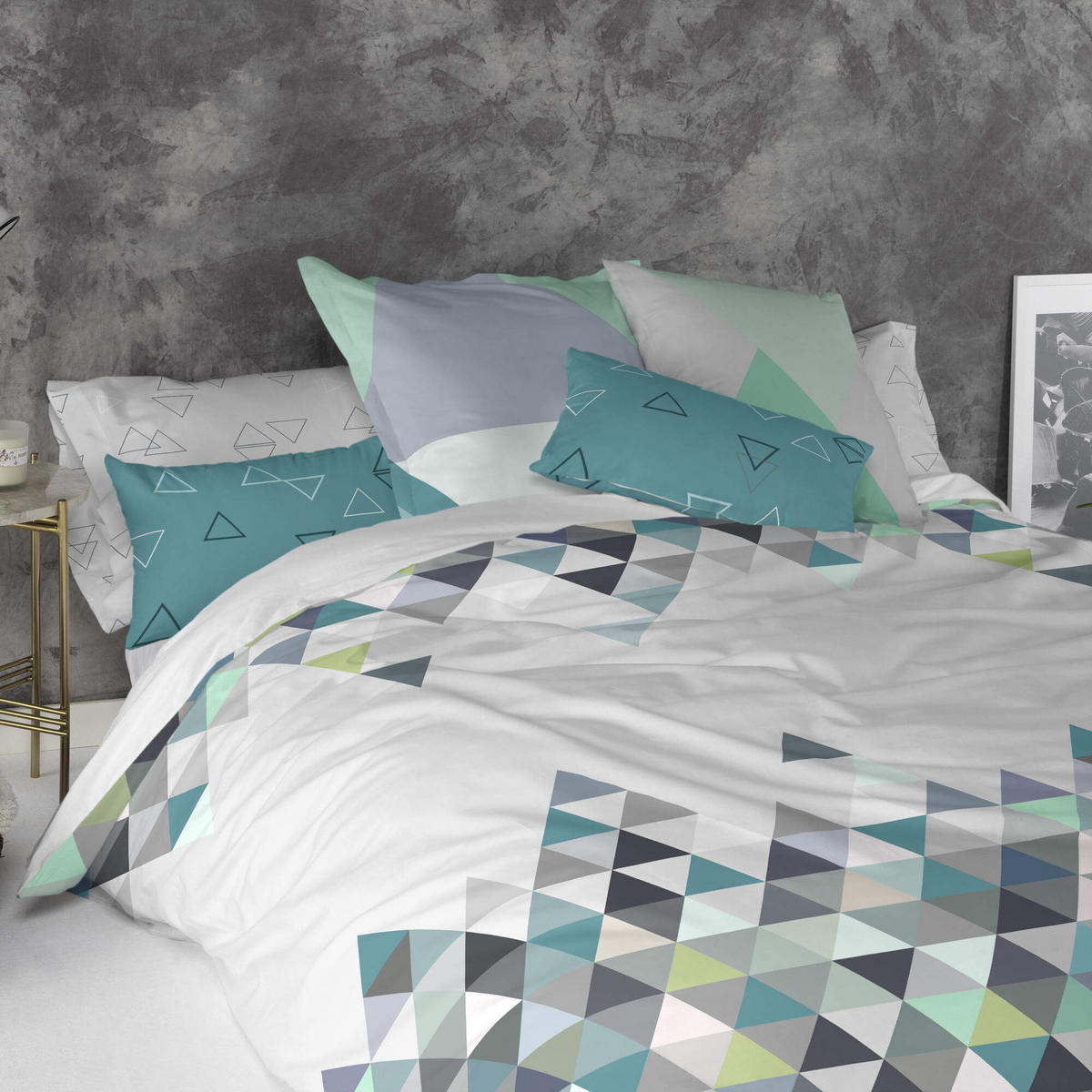 KISSENBEZUG valley 50x50 + 50x30 cm mehrfarbig - Multicolor, Textil (50/50cm) - Happy Friday