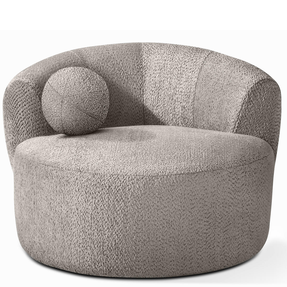 DREHSESSEL VIRA, Kühles Braun, Chenille - Graubraun/Schwarz, Holz/Holzwerkstoff (105/76/100cm) - KONSIMO®