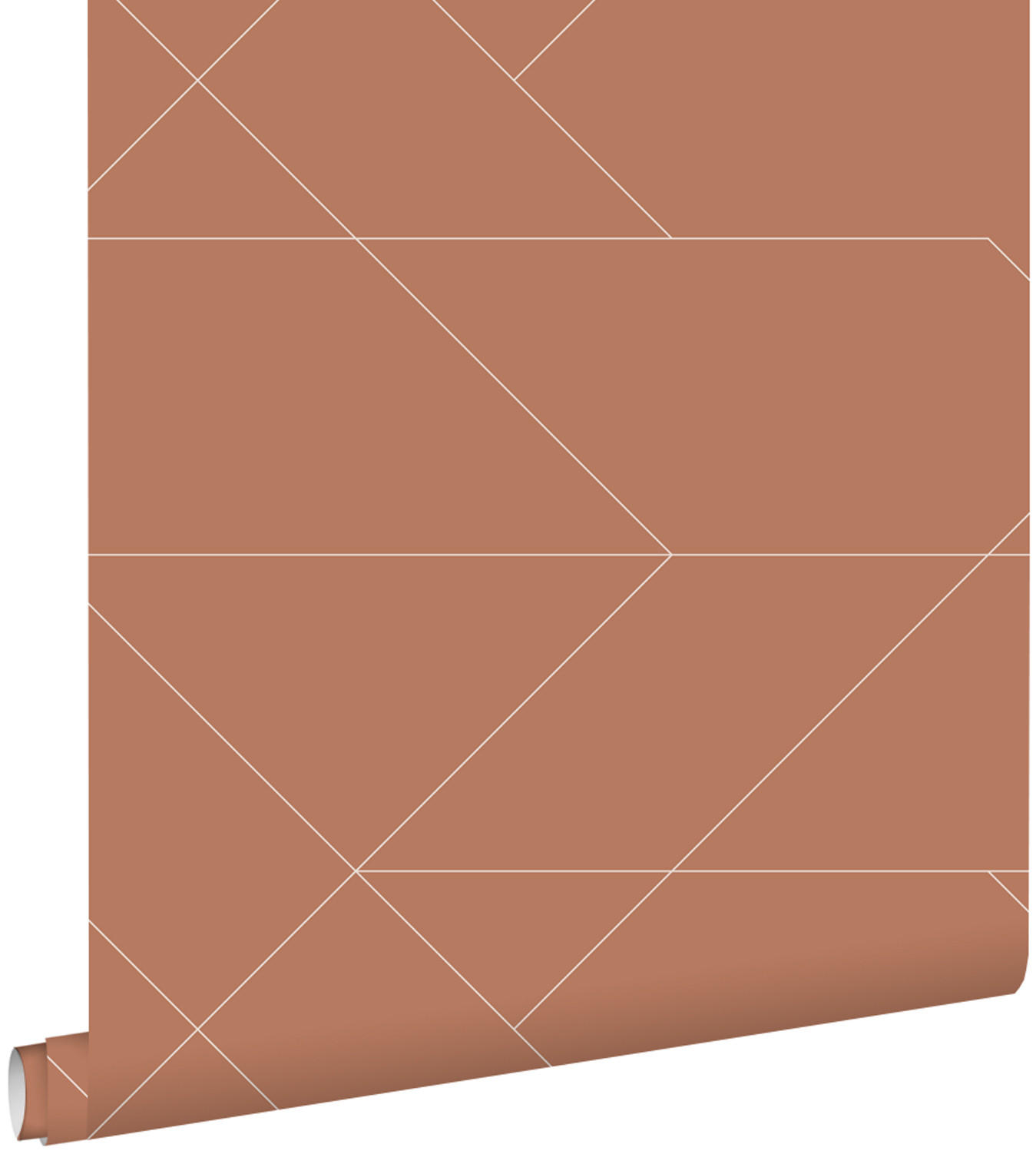 TAPETE grafische Linien 53 cm x 10.05 m - Terracotta, Papier (53/1000cm) - ESTAhome