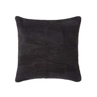 LEDERKISSEN Patchwork schwarz 45/45 cm - Schwarz, Leder/Textil (45/45cm) - Homescapes