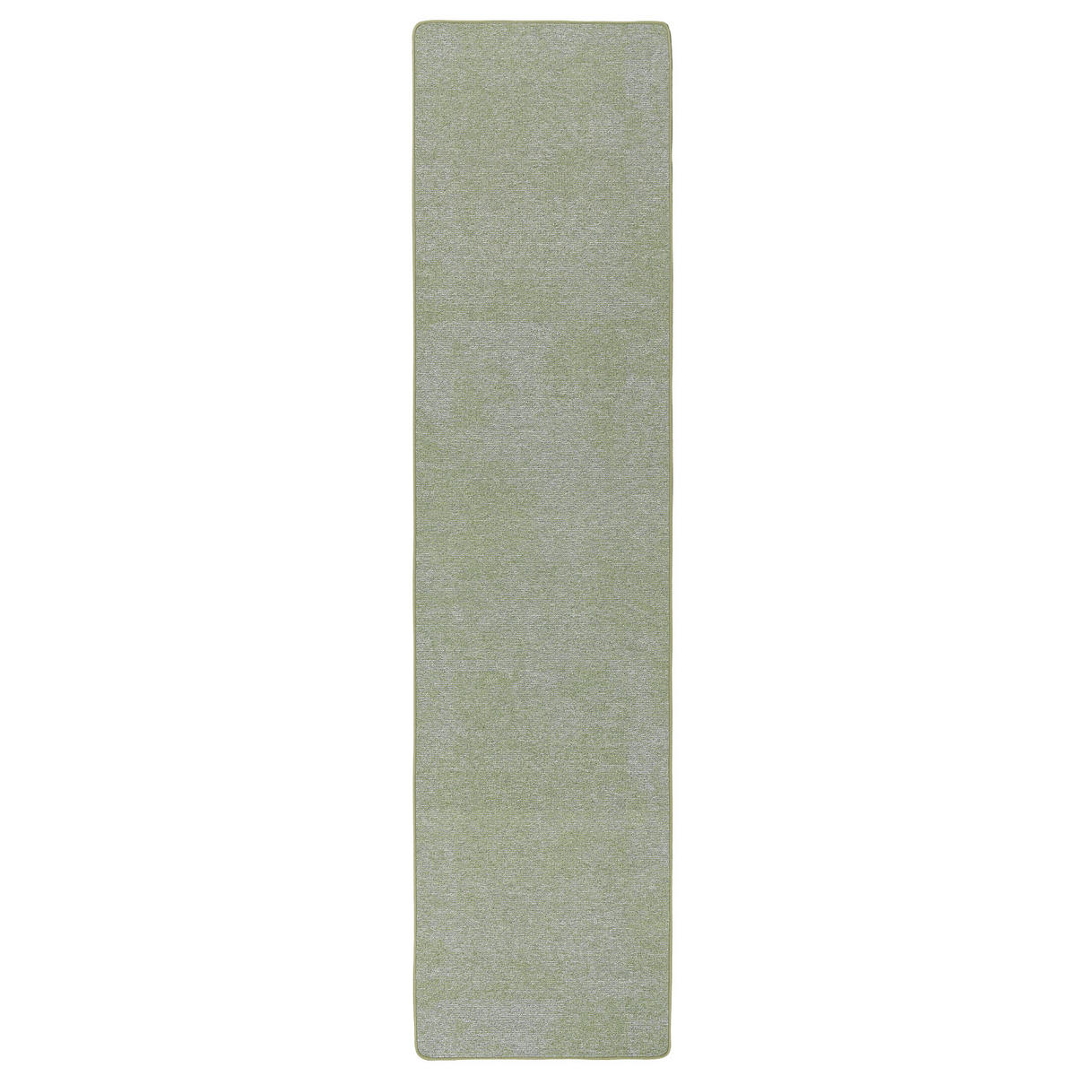 STREIFENBERBER TEPPICH LÄUFER LINES MELIERT - Grün, Textil (100/100cm) - Snapstyle