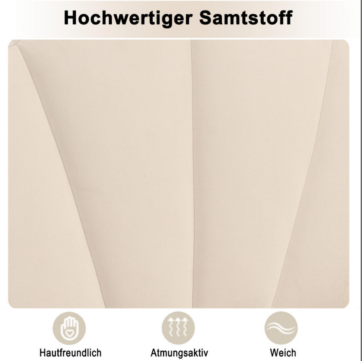POLSTERBETT 90/200 cm Beige aus Samt mit verstellbarem Kopfteil - Beige, Textil (90/200cm) - OKMYHOME