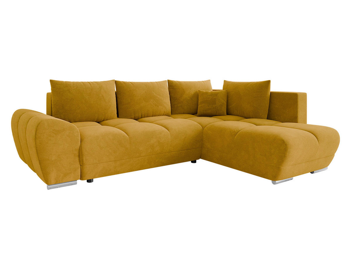 ECKSOFA Forest, Seite: Rechts - Currygelb/Schwarz, Holz/Kunststoff (290/183cm) - MIRJAN24