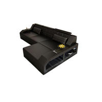 ECKSOFA Arezzo L - Schwarz, Leder (308/194cm) - Sofa Dreams